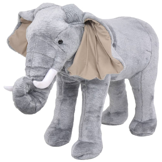 standing toy elephant plush, gray XXL