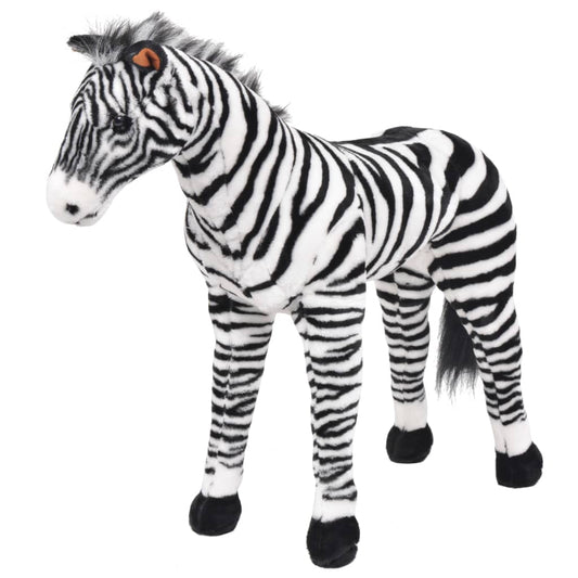 standing toy zebra plush, black and white XXL