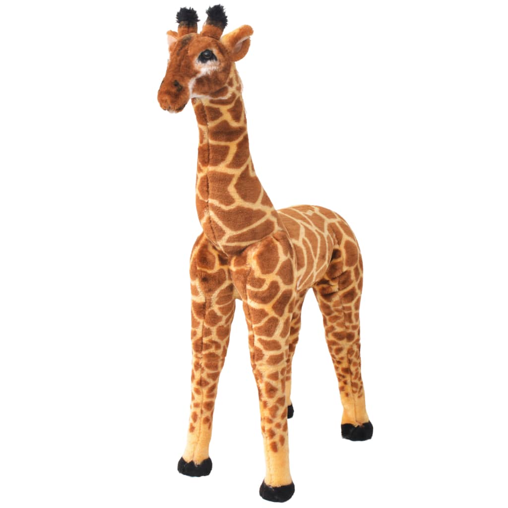 standing toy giraffe, plush, brown and yellow XXL