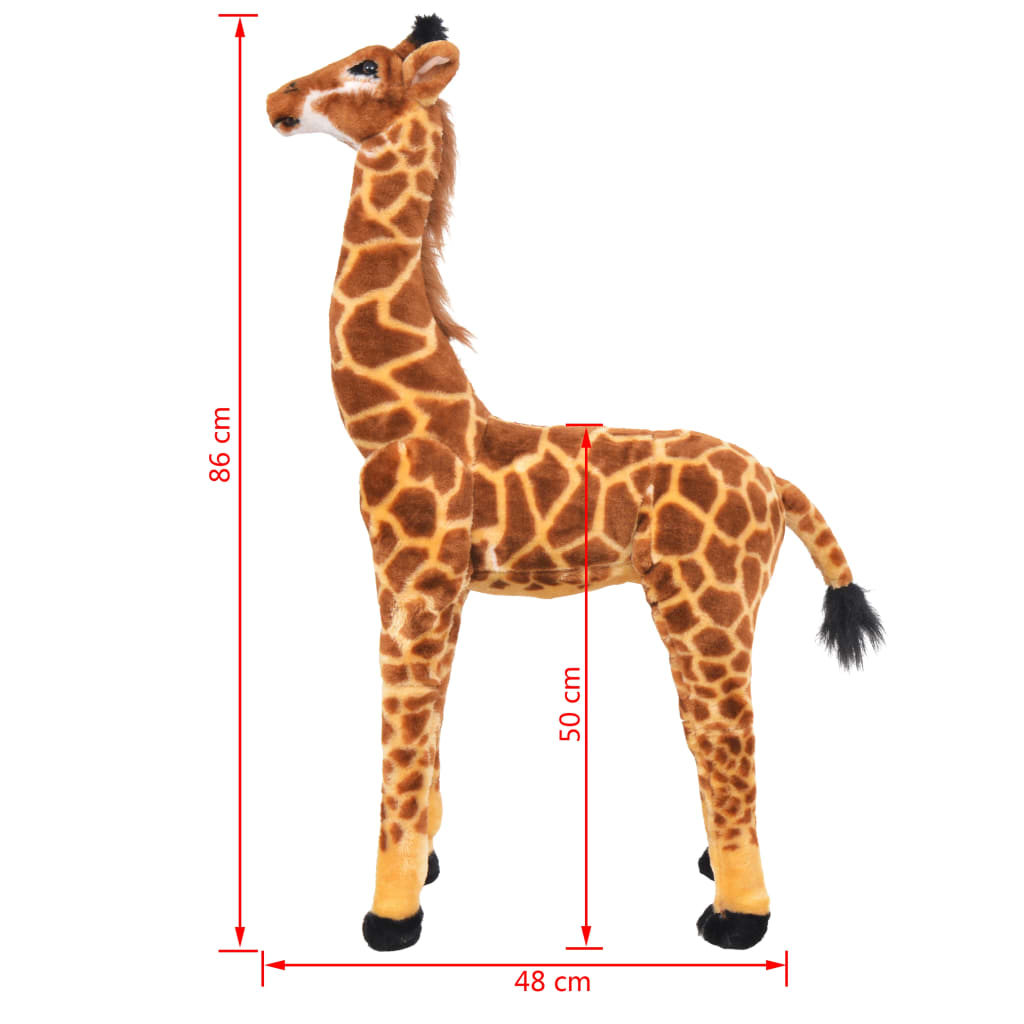 standing toy giraffe, plush, brown and yellow XXL