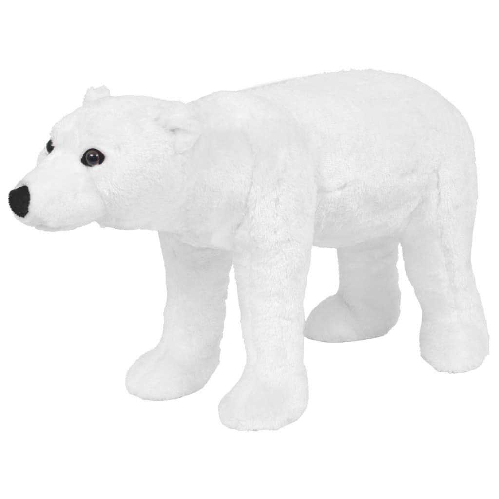 standing plush toy polar bear, white, XXL