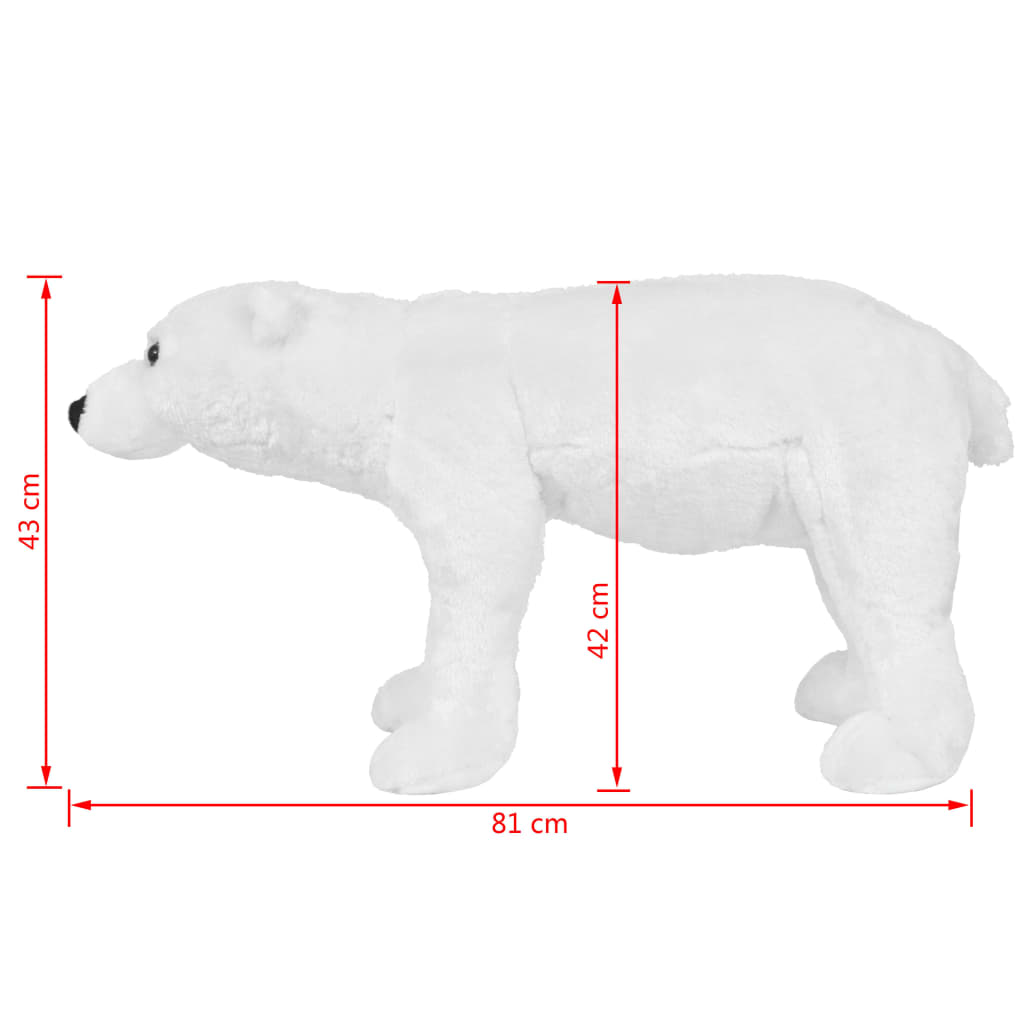 standing plush toy polar bear, white, XXL