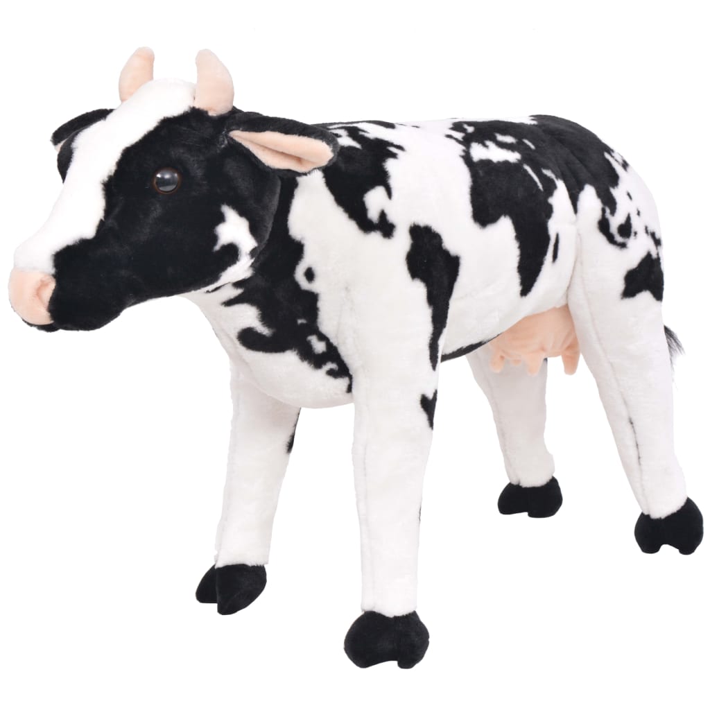 standing toy cow plush, black and white XXL