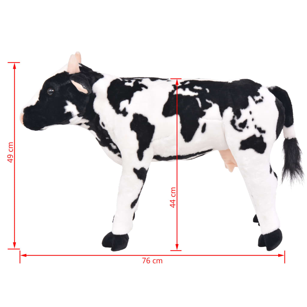 standing toy cow plush, black and white XXL