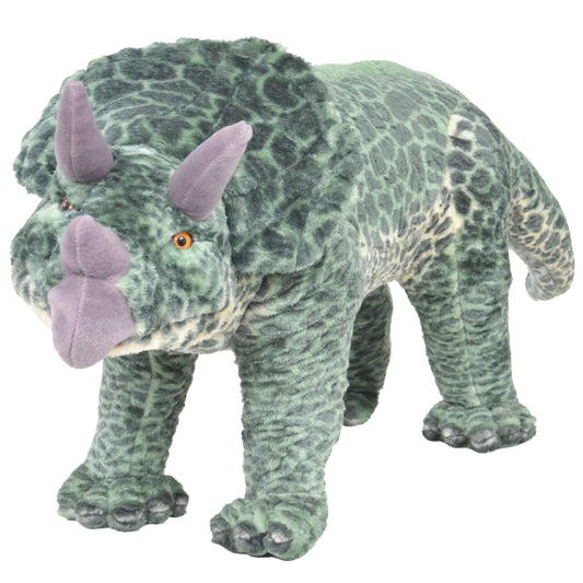 standing triceratops, plush, green XXL