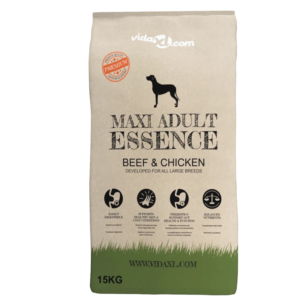 Premium dry dog ​​food Maxi Adult Essence Beef &amp; Chicken 15 kg