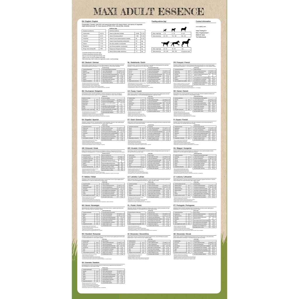 Premium koerte kuivtoit Maxi Adult Essence Beef & Chicken 15 kg