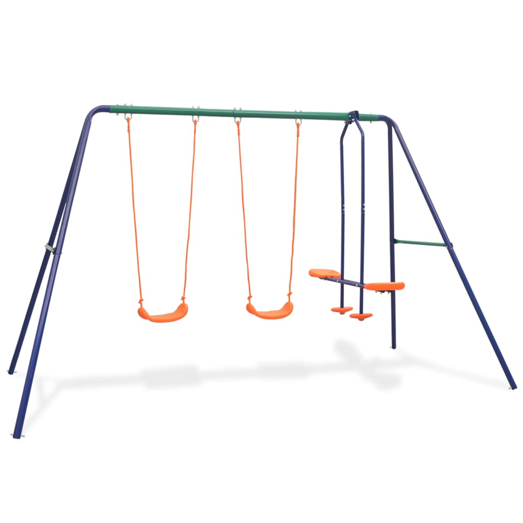 Swing set with 4 seats, orange