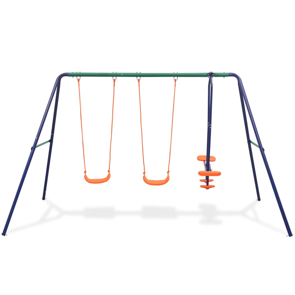 Swing set with 4 seats, orange