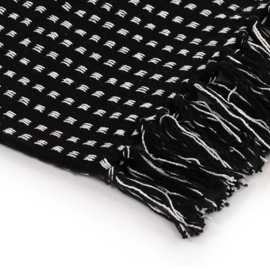 cotton plaid, checked, 125 x 150 cm, black