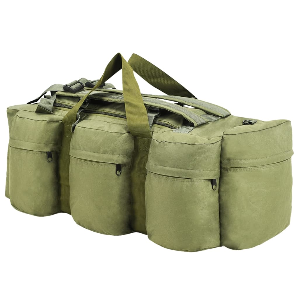 3 in 1 army style fabric travel bag 90 l, olive green