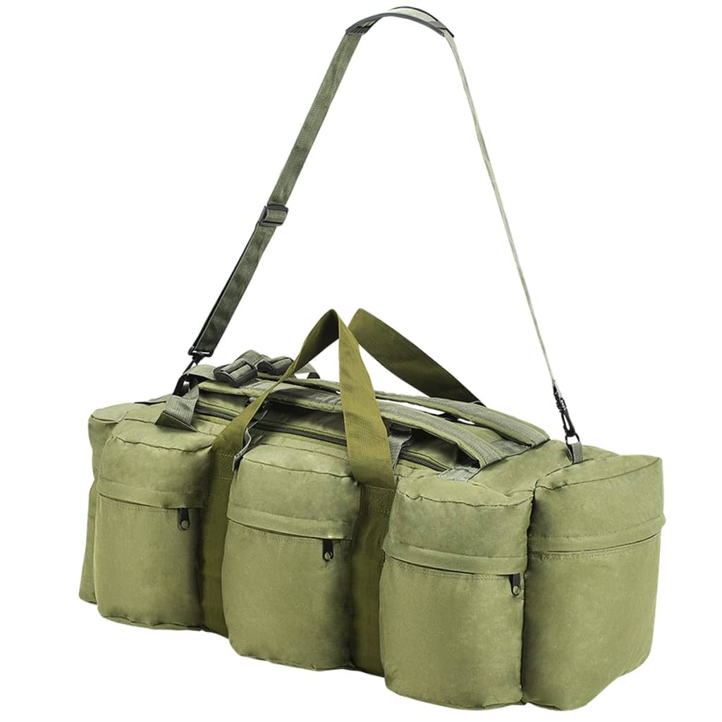 3 in 1 army style fabric travel bag 90 l, olive green