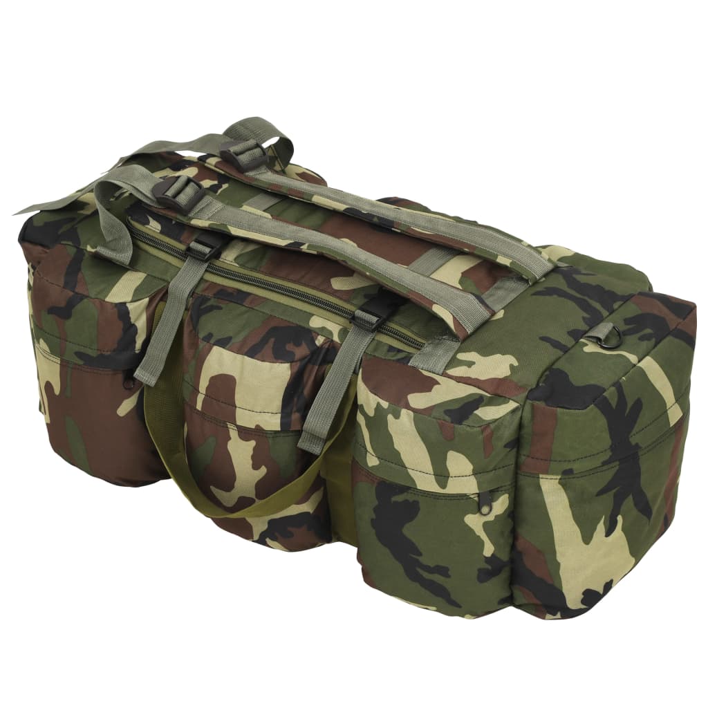 3 in 1 army style fabric travel bag 90 l, protective color