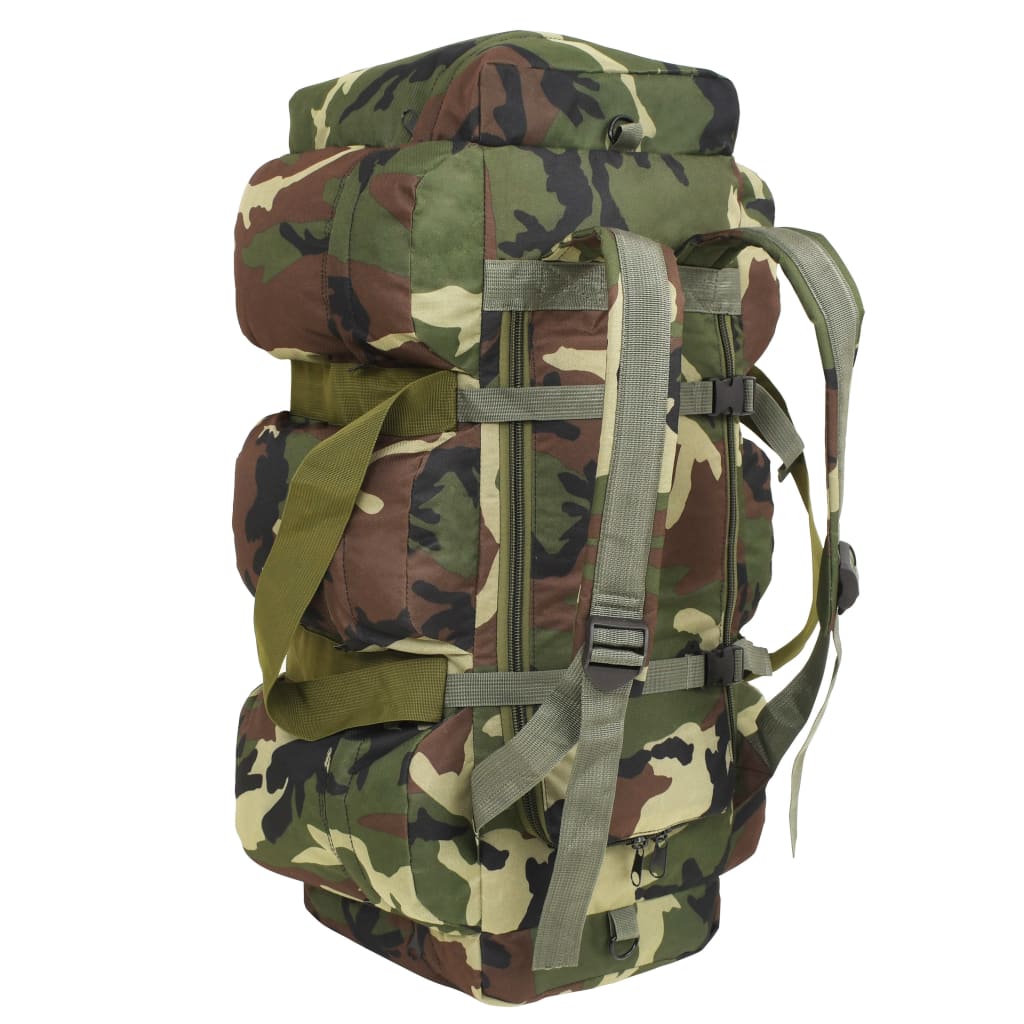 3 in 1 army style fabric travel bag 90 l, protective color