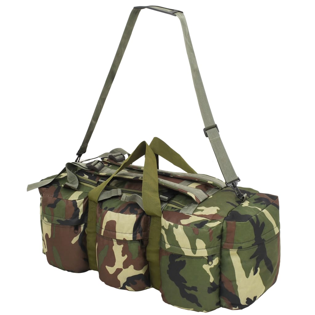 3 in 1 army style fabric travel bag 90 l, protective color