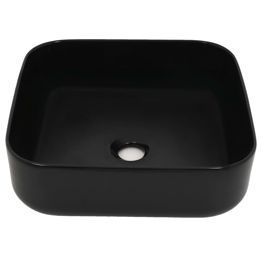 sink, ceramic, square, black 38 x 38 x 13.5 cm