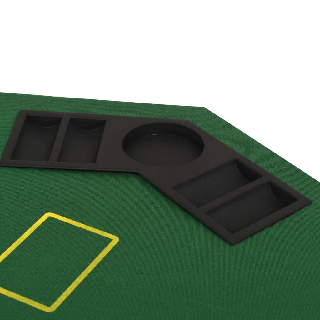 foldable poker tabletop for 2 players, octagonal, green