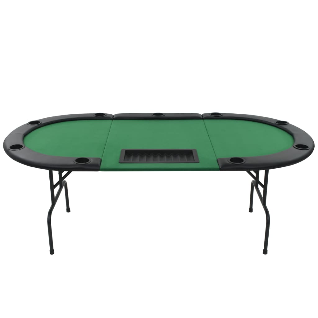 foldable poker table for 9 players, oval, green