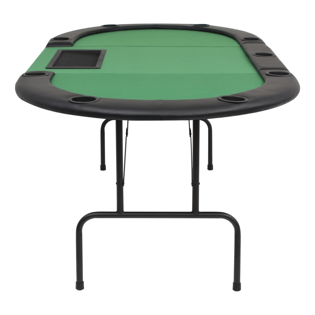 foldable poker table for 9 players, oval, green