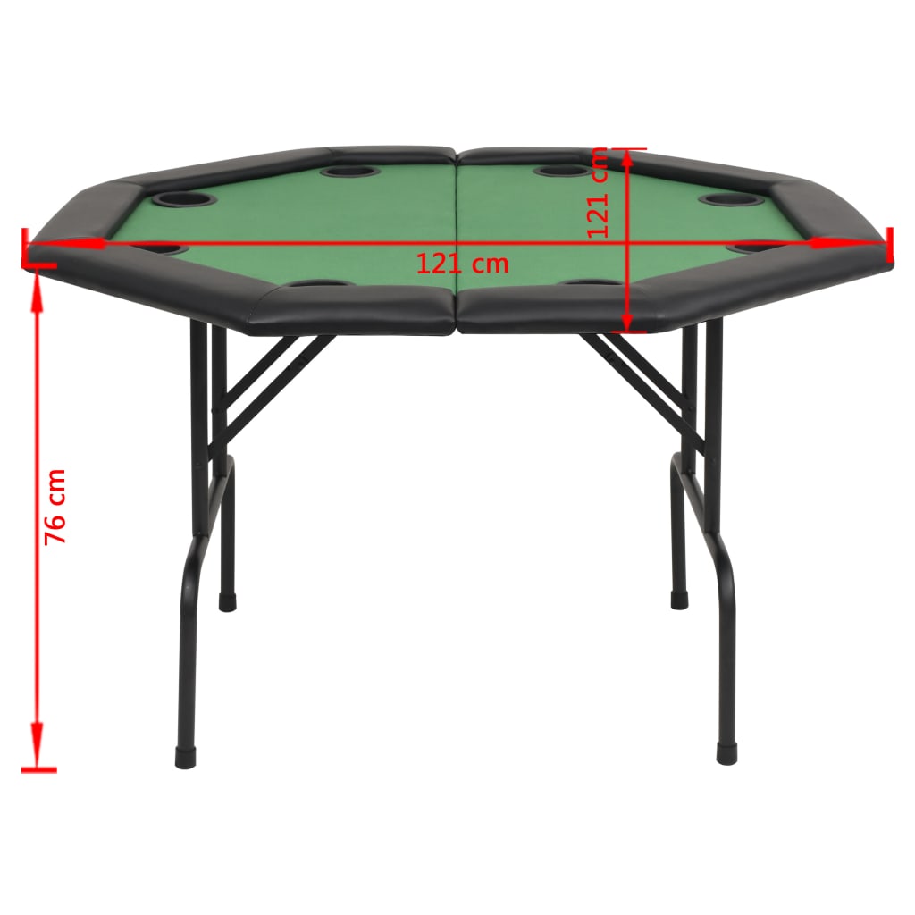 foldable poker table for 8 players, octagonal, green