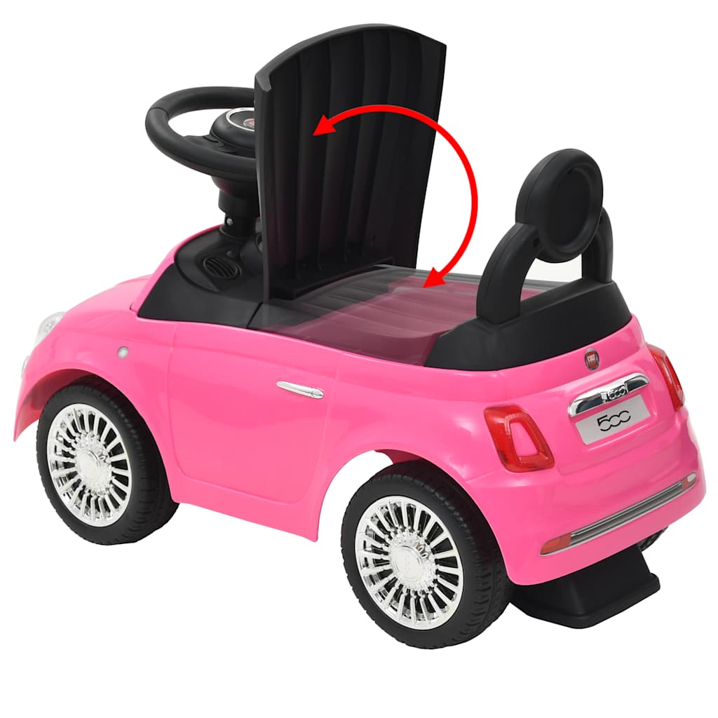 Fiat 500 pink ride-on car