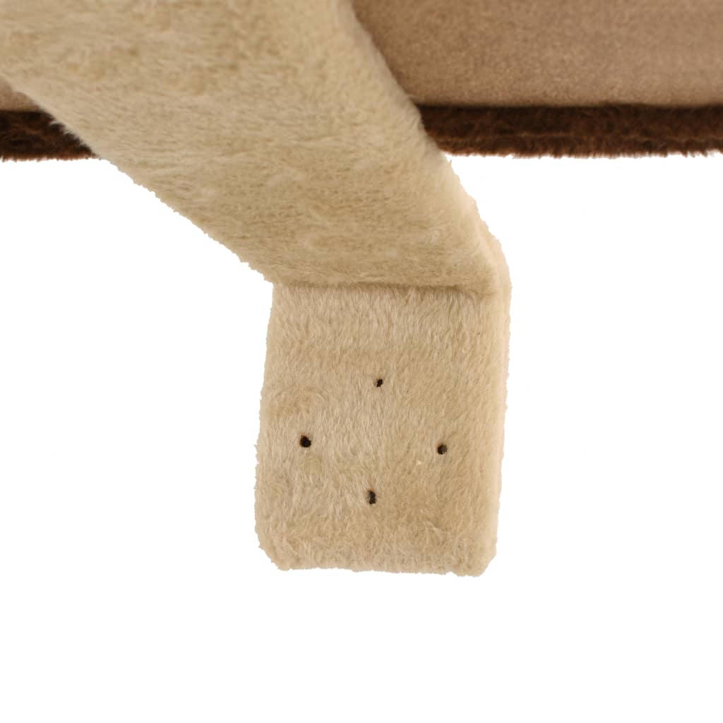 Cat house with sisal rope scratching post, 194 cm, beige and brown