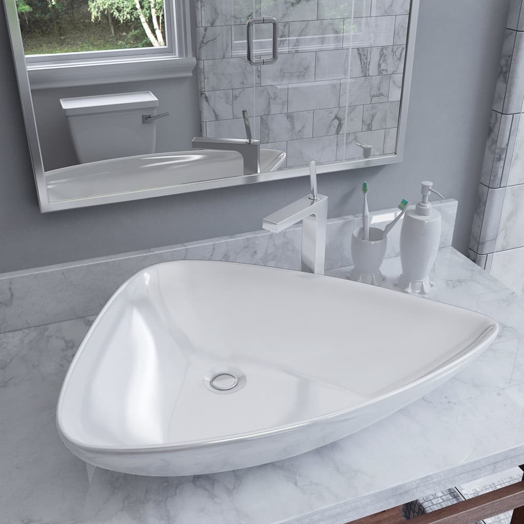 ceramic sink white triangular 645 x 455 x 115 mm