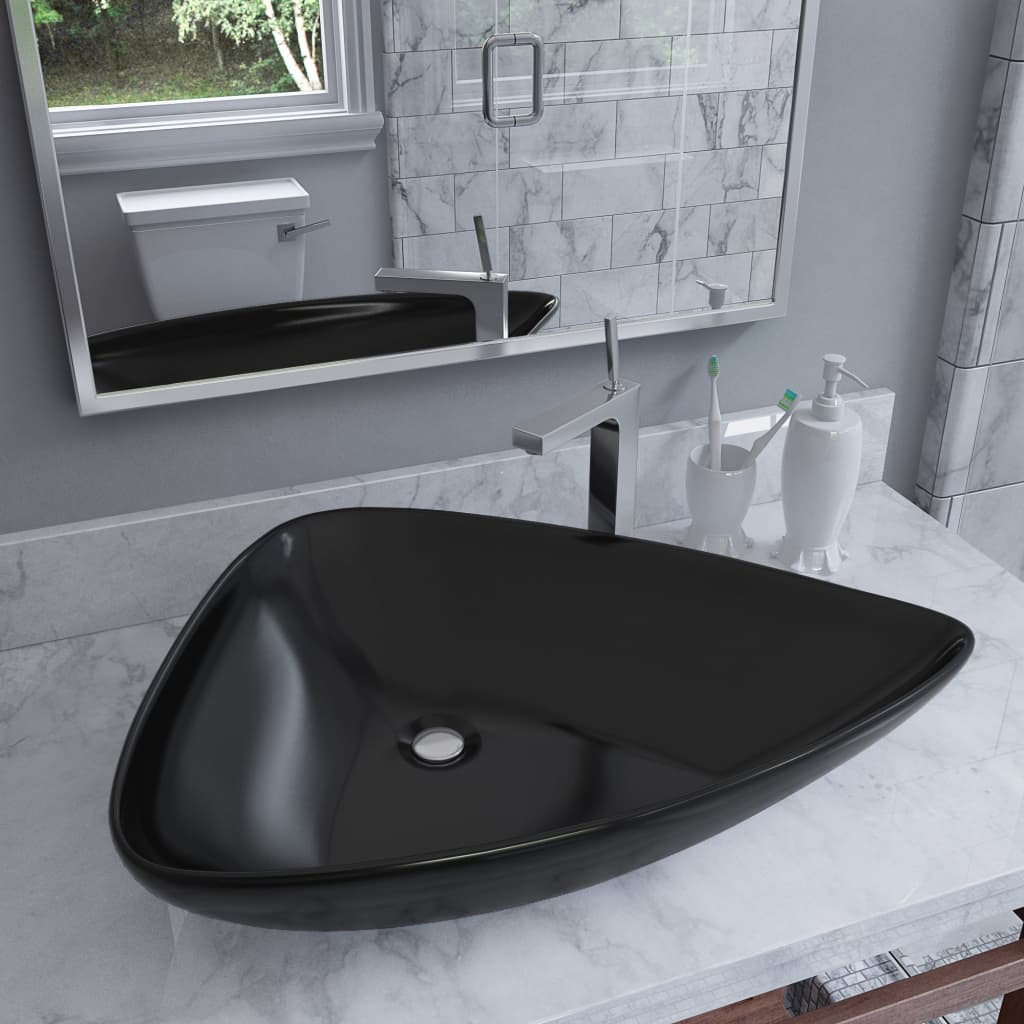 ceramic sink black triangular 645 x 455 x 115 mm