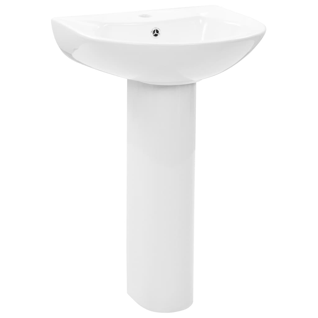 freestanding sink with legs, ceramic, white 520 x 440 x 190 mm