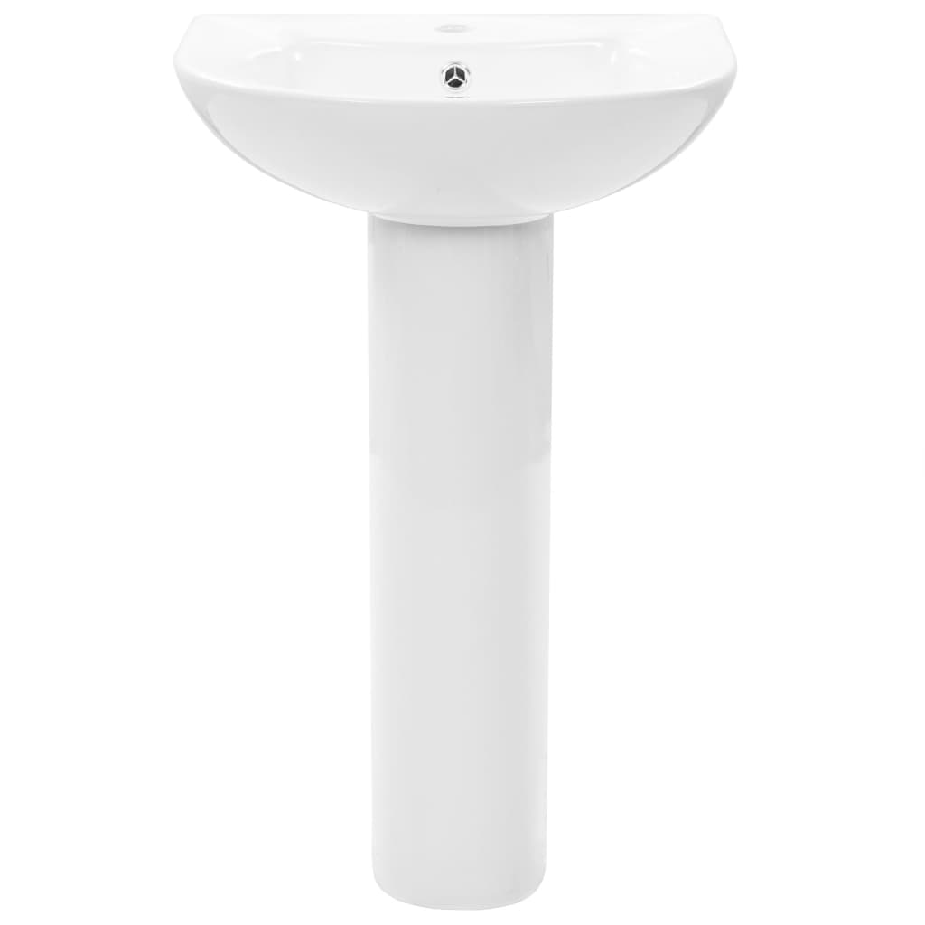 freestanding sink with legs, ceramic, white 520 x 440 x 190 mm