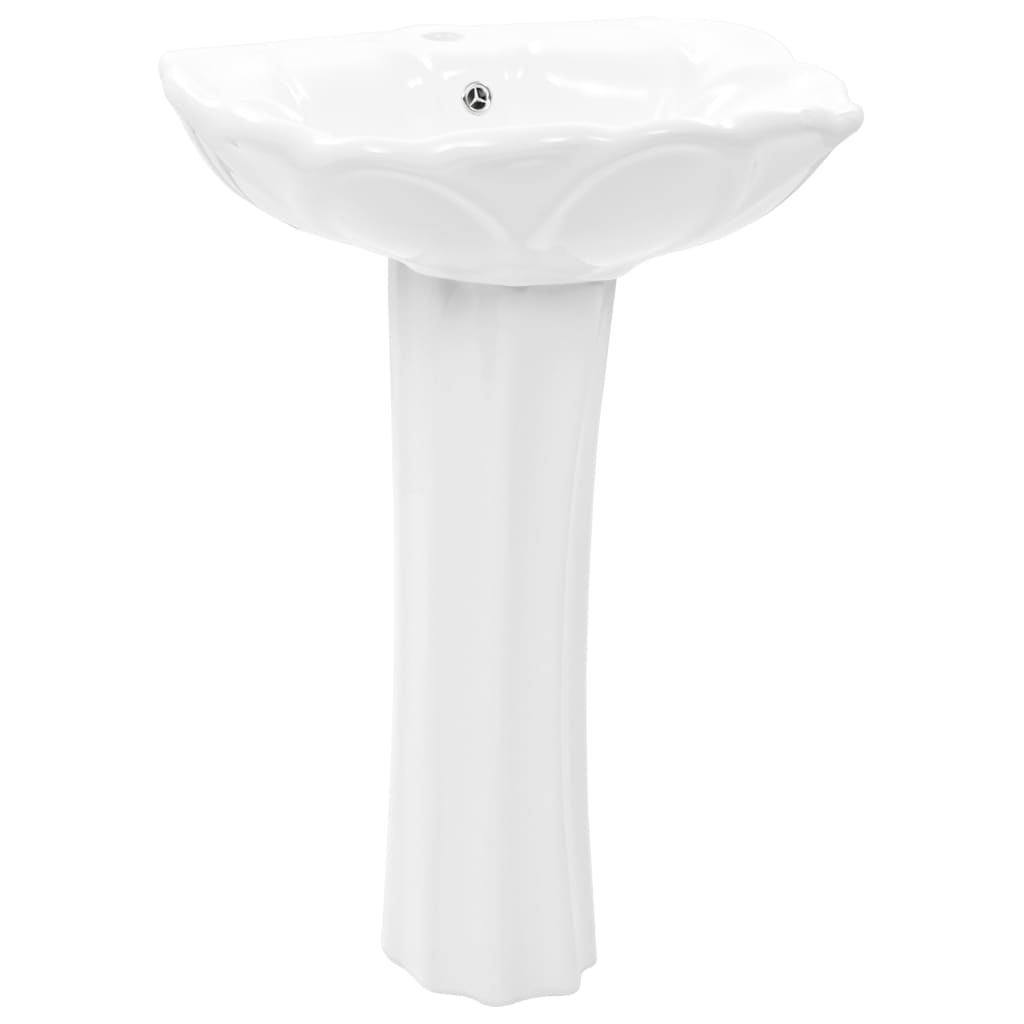 freestanding sink with legs, ceramic, white 580 x 510 x 200 mm