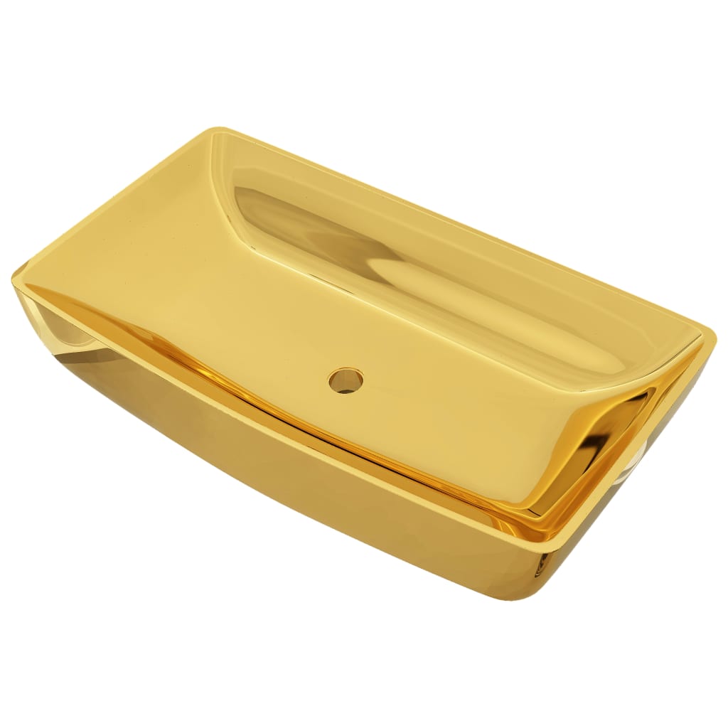 sink 71 x 38 x 13.5 cm, ceramic, gold