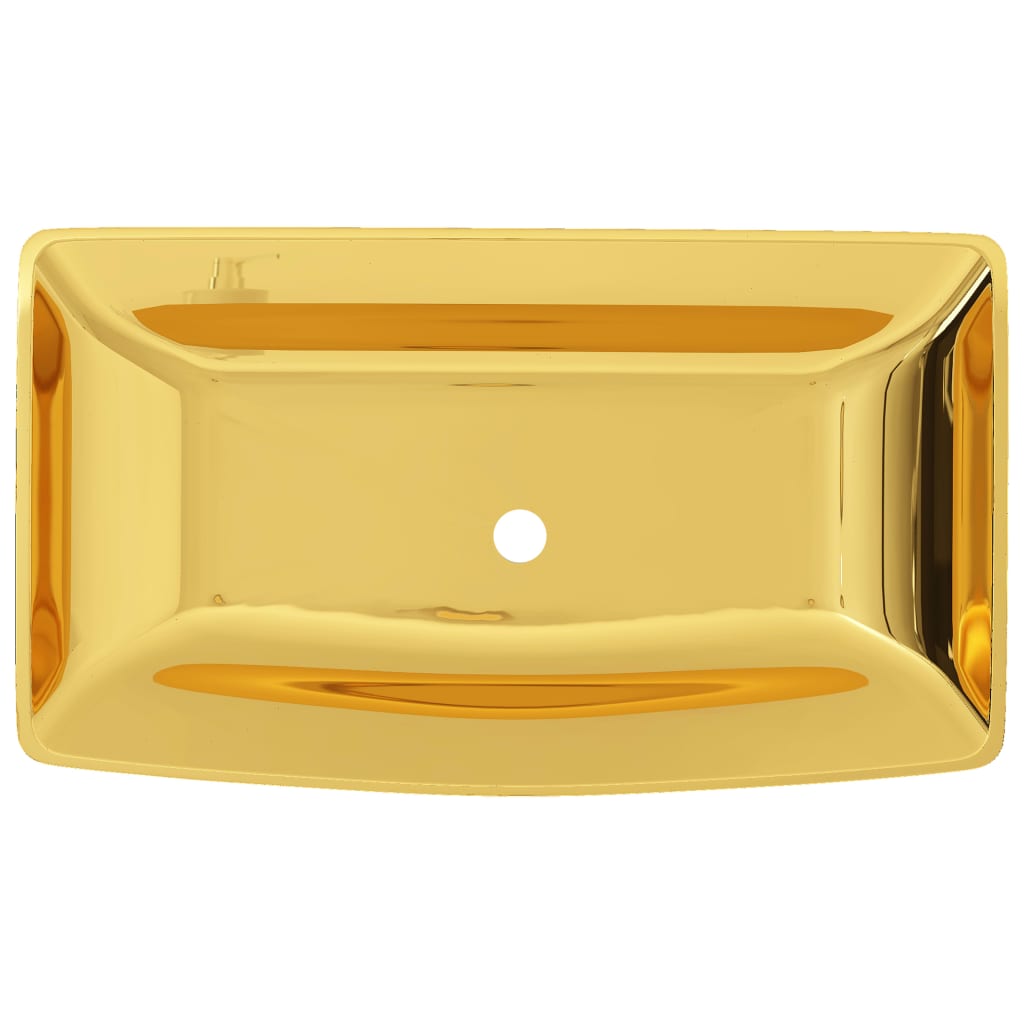 sink 71 x 38 x 13.5 cm, ceramic, gold