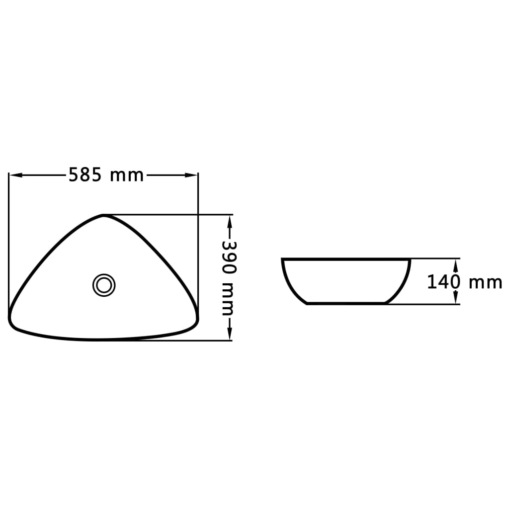 valamu, 58,5 x 39 x 14 cm, keraamiline, must