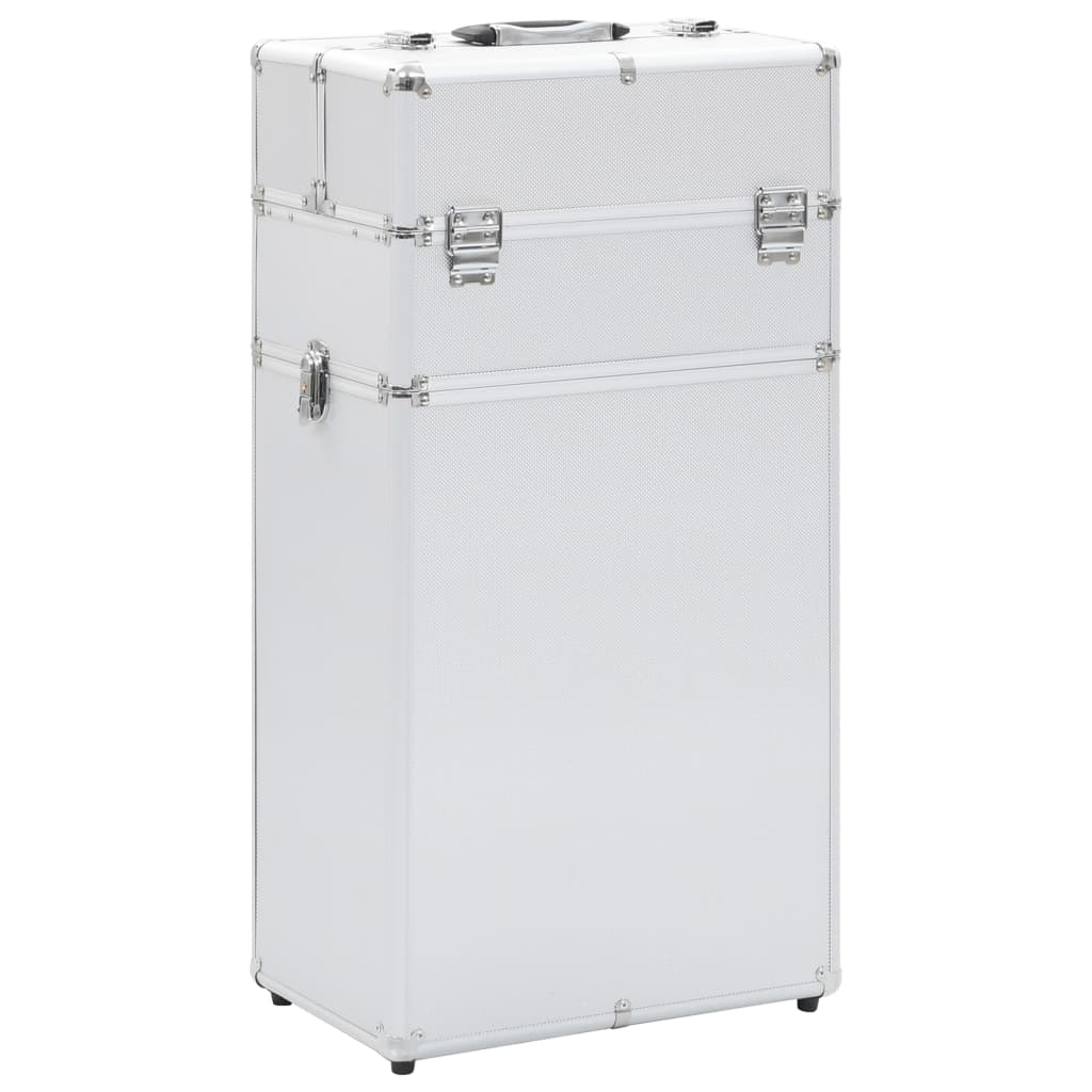 makeup trolley, aluminum, silver