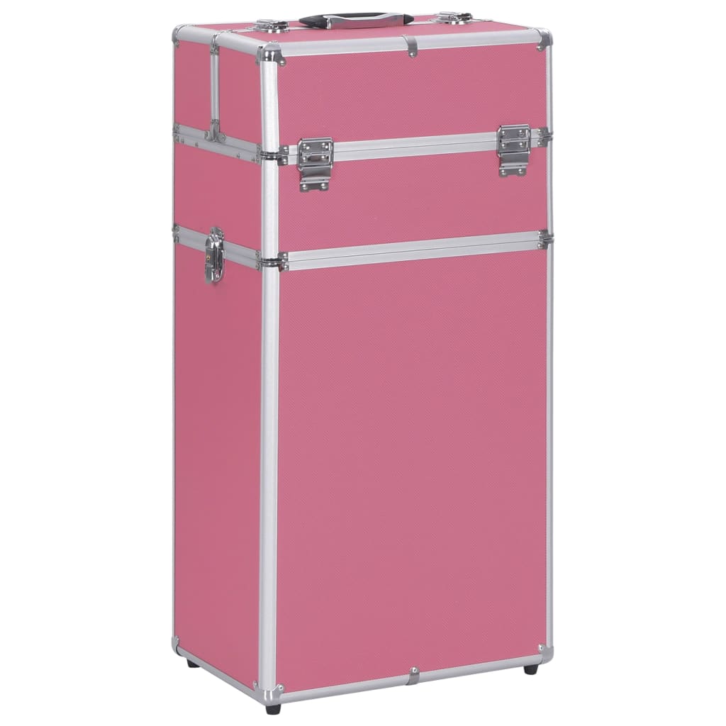 makeup trolley, aluminum, pink