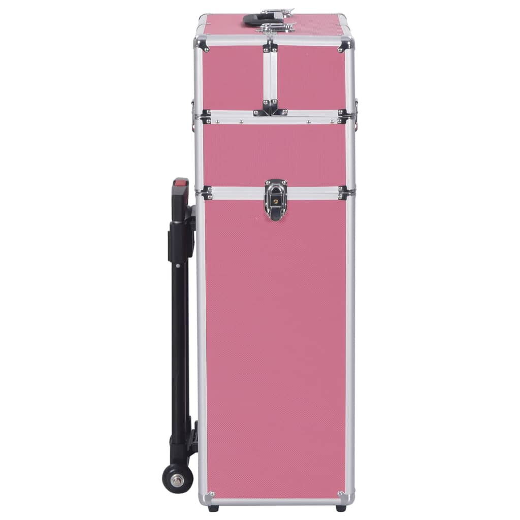 makeup trolley, aluminum, pink