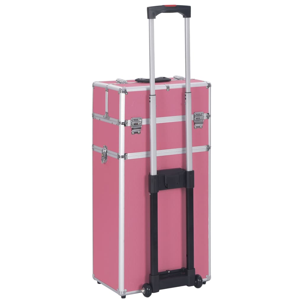 makeup trolley, aluminum, pink