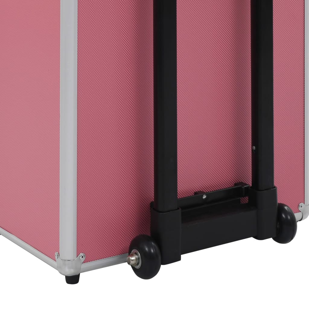 makeup trolley, aluminum, pink