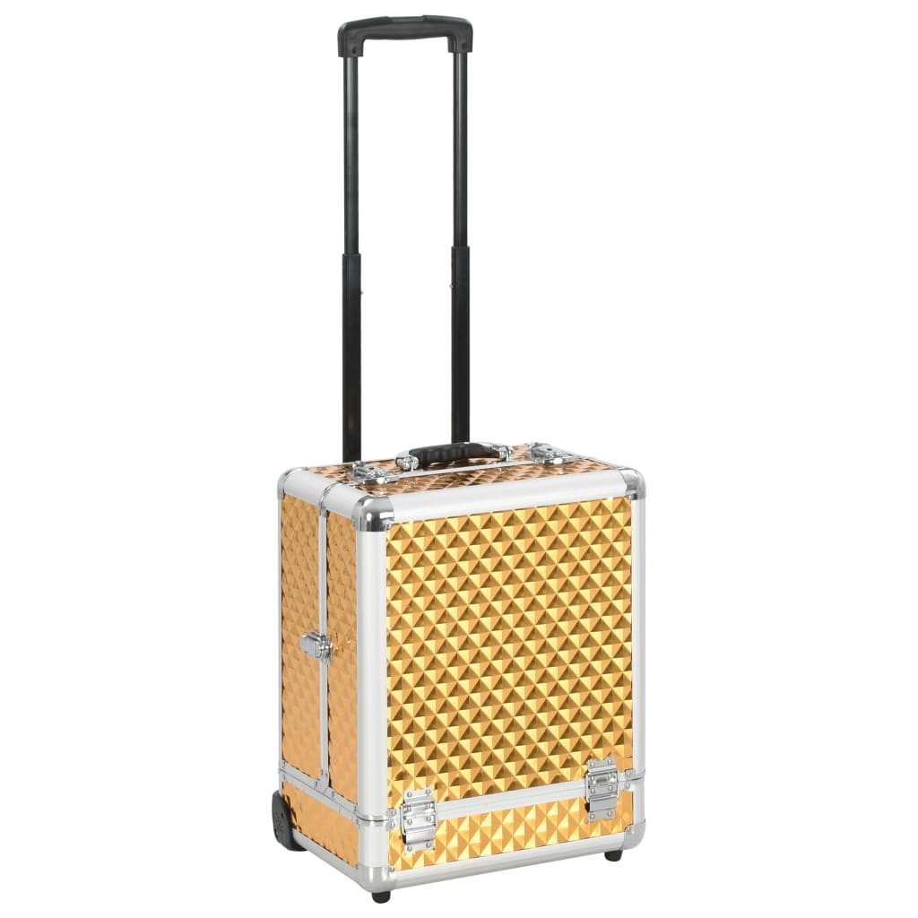 makeup trolley, 35 x 29 x 45 cm, gold, aluminum