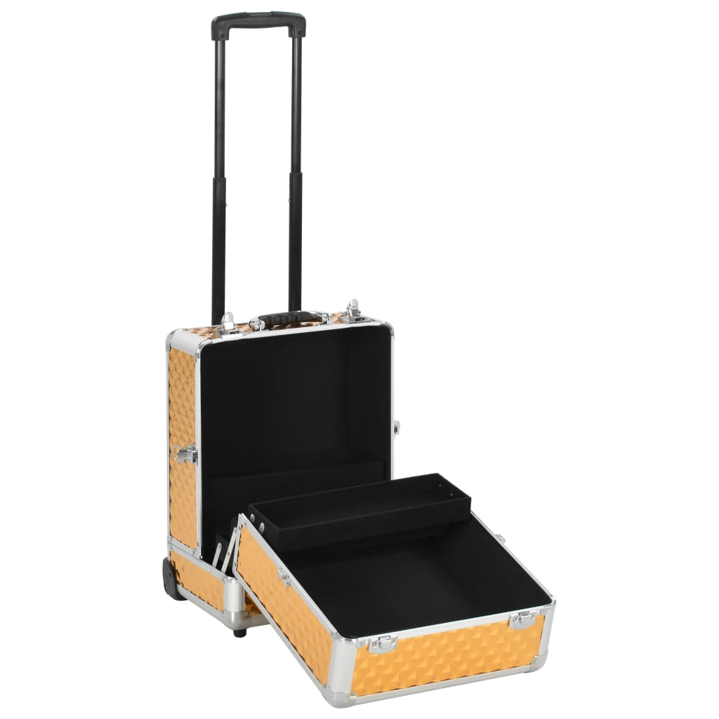 makeup trolley, 35 x 29 x 45 cm, gold, aluminum