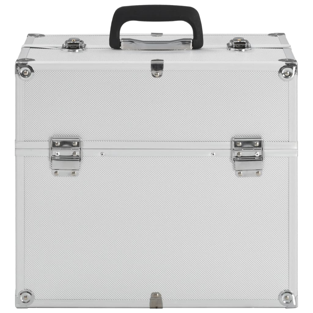 makeup case, 38x23x34 cm, silver, aluminum