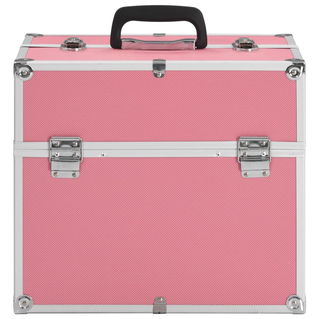 makeup case, 37 x 24 x 35 cm, pink, aluminum