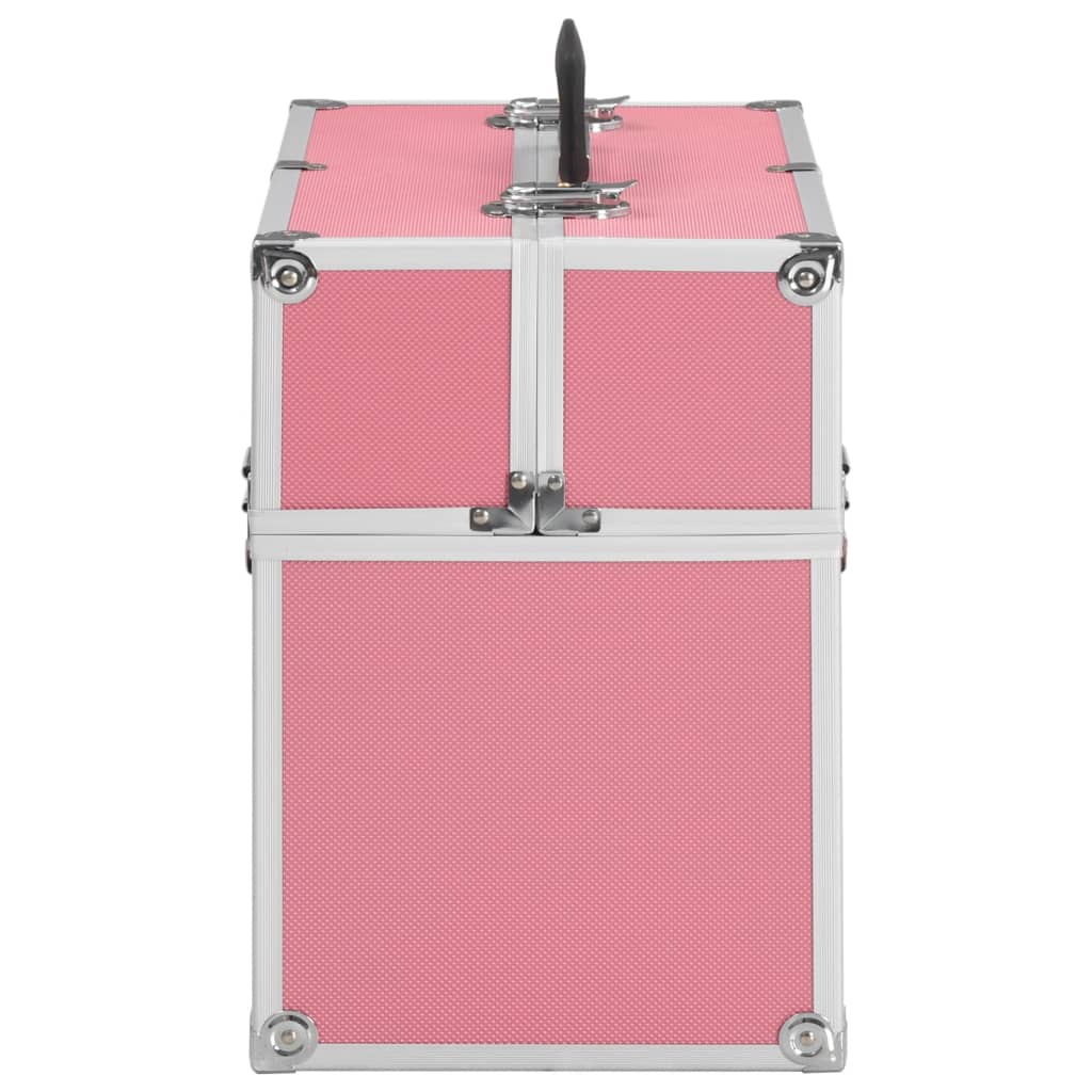 makeup case, 37 x 24 x 35 cm, pink, aluminum