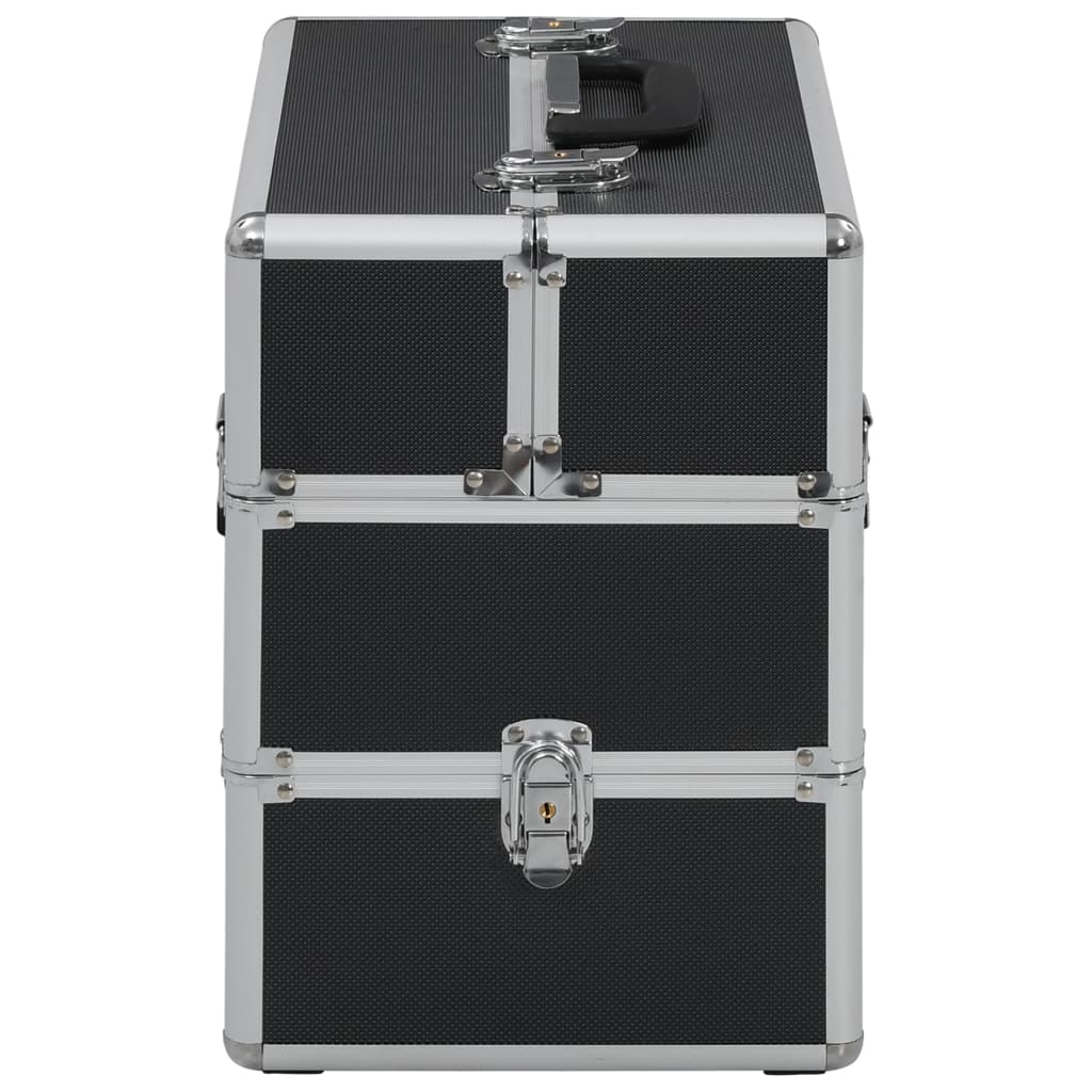 makeup case, 37 x 24 x 35 cm, black, aluminum