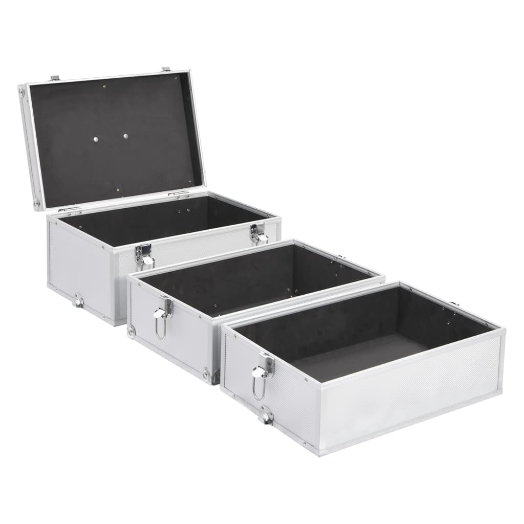 makeup case, 37 x 24 x 40 cm, silver, aluminum