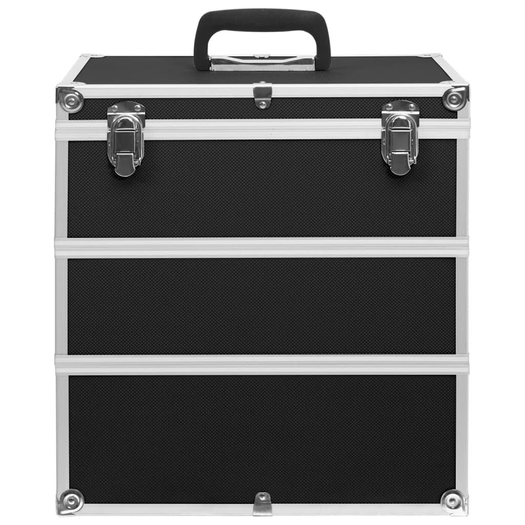 makeup case, 37 x 24 x 40 cm, black, aluminum