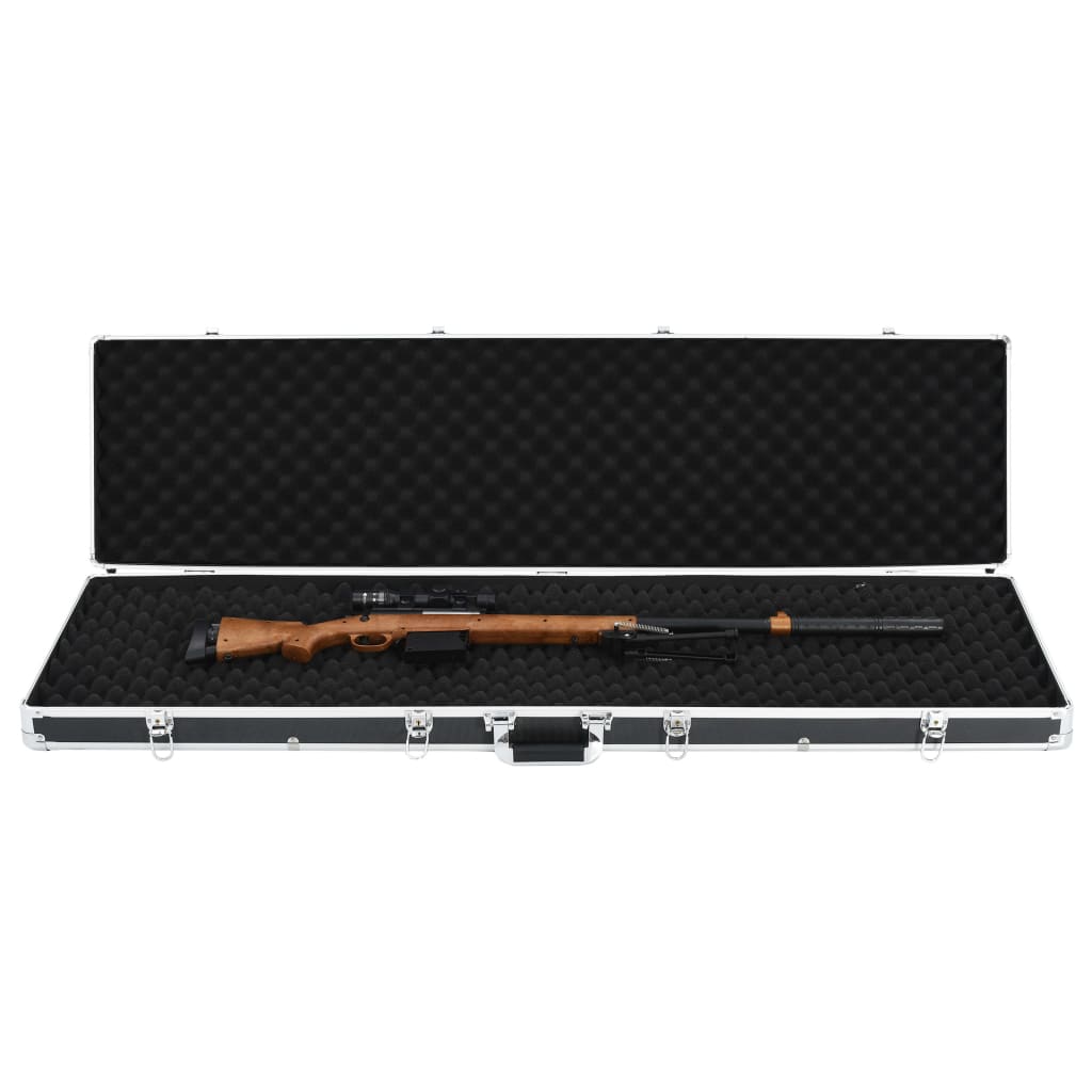 gun case, black, 134 x 35 x 12 cm, aluminum