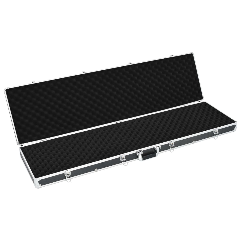 gun case, black, 134 x 35 x 12 cm, aluminum