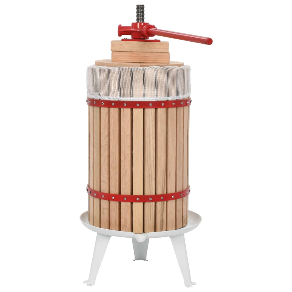 fruit and wine press with fabric bag, 24 l, oak wood